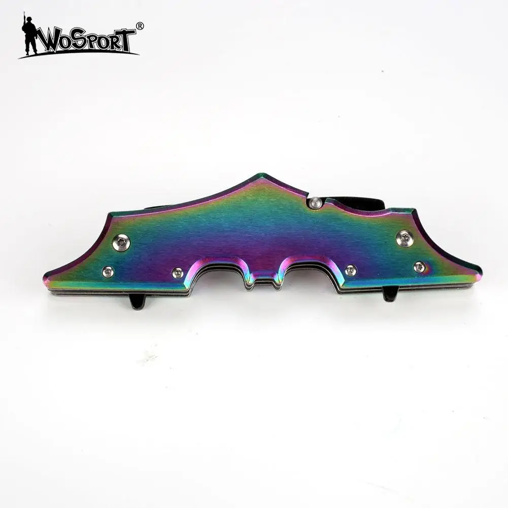 

Colour Titanium Stainless Steel Defensive Weapon Self-Defense DUAL BLADE Folding Blade Portable Hunting Fixed Blade Hard
