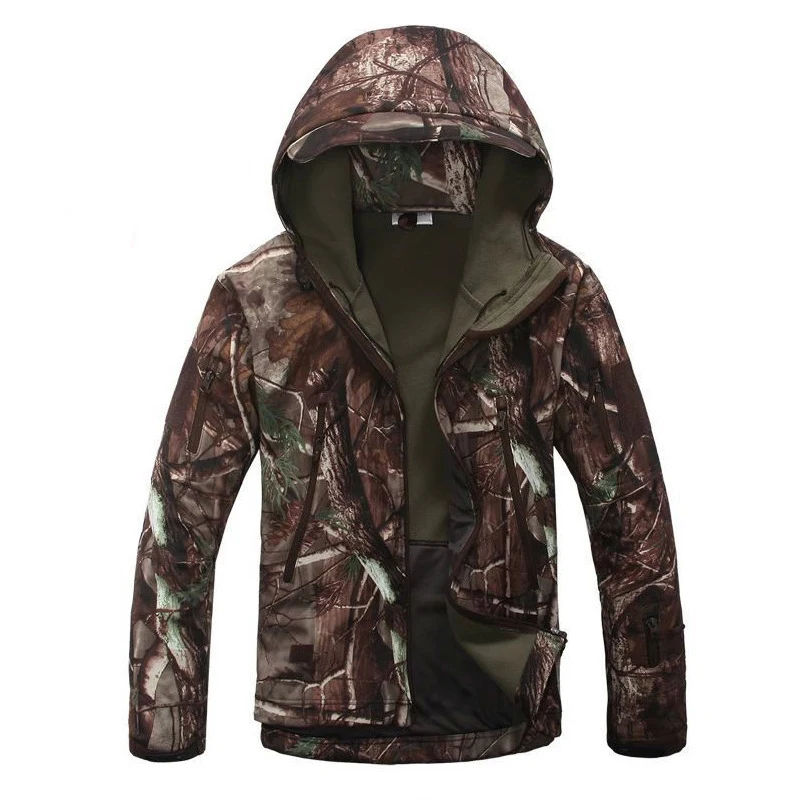 Revestimento de Escudo Macio dos Homens Cabolsa de Camuflagem com Capuz Térmicas à Prova de Vento Quente à Prova ao ar Livre Militar Tático Blusão Esportes Água d' 23 camuflagem com capuz esportes térmicas à prova