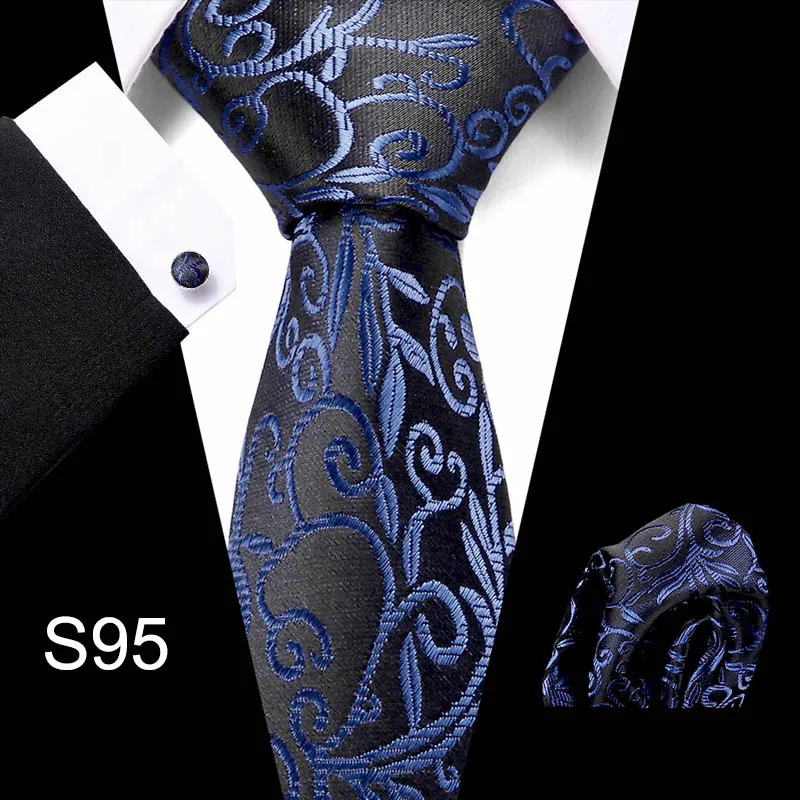 Мужской галстук-платок, набор, модные свадебные галстуки для мужчин, Hanky запонки, галстук в горошек, в полоску, Gravata, жаккардовый галстук