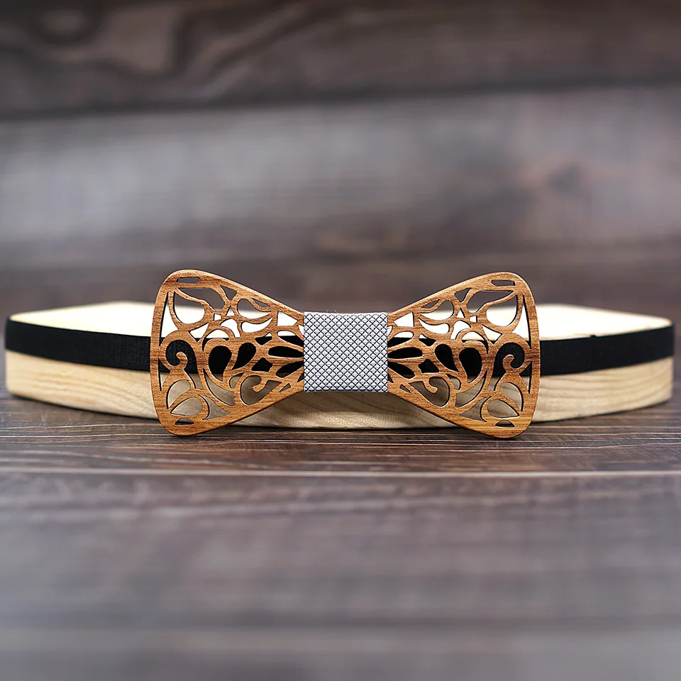 Зебра деревянный полый галстук-бабочка ручной работы винтажный экологический европейский и американский галстук-бабочка горячий