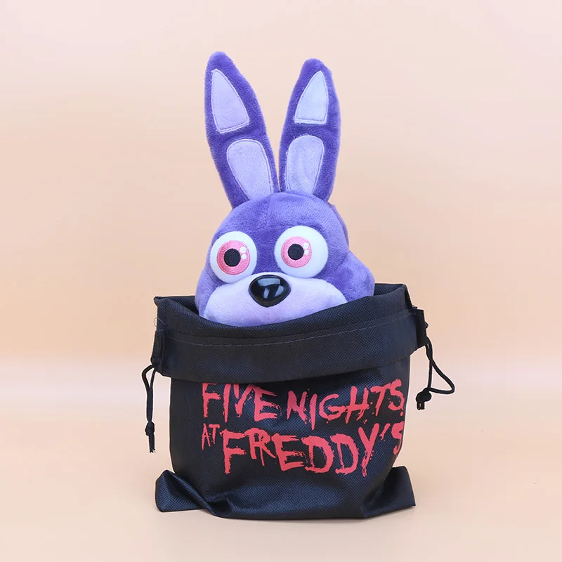 С сумкой FNAF five nights at freddy's 25 см медведь лисица Бонни и Чика плюшевые игрушки мягкие куклы пять ночей у Фредди плюшевый - Цвет: bonnie