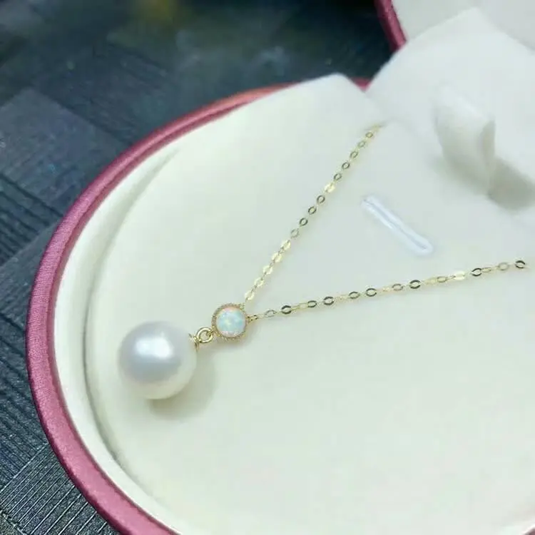 

shilovem 18k yellow gold Natural pearls pendants fine Jewelry women trendy no necklace party new gift plant mymz9.5-10888zz