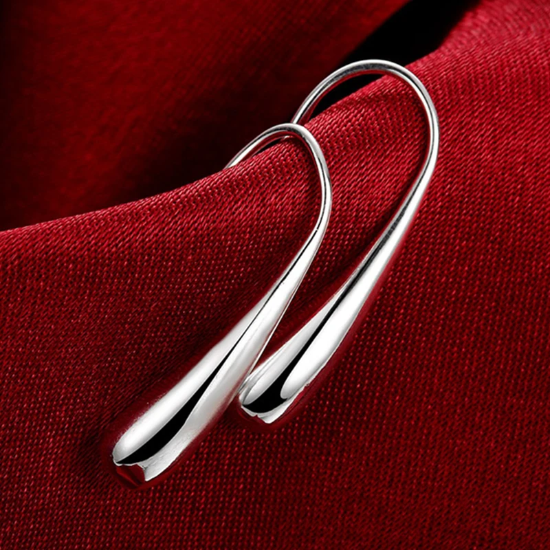 925 Silver Teardrop Water drop Raindrop Dangle Earrings For Women Valentine Gifts dangle earrings,drop earrings,dome teardrop earrings