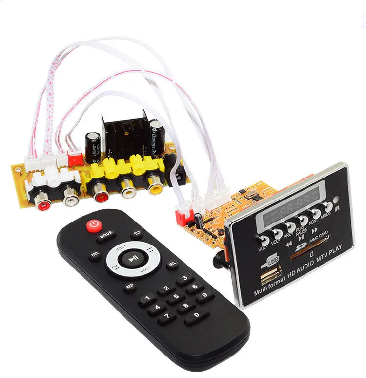 

12V power supply Bluetooth 4.2 video decoder board RM / RMVB FLAC APE BTMP4 MP3 JPEG PNG AUX U disk and TF USB FM