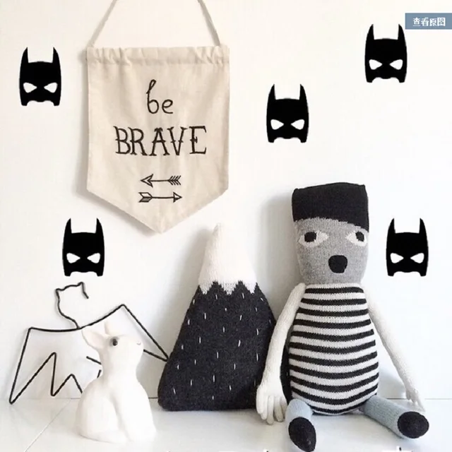 Bat Man Patterb Baby Wall Decal Sticker Bed Background Bat Man Patterb Baby Wall Decal Sticker Bed Background Removable No Pollution Material For Kids Room Decoration