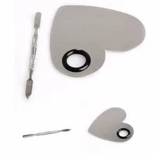 1 Набор в форме сердца паллетка для ногтей гель шпатель для полировки сковородки макияж цвета палитры из нержавеющей стали Пустая палитра Палитра