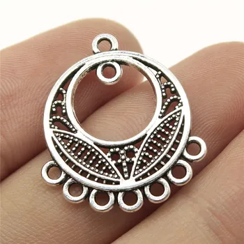 

WYSIWYG 6pcs 26x23mm Round Earring Connector Jewelry Making Earring Connector Charms Charm Earring Connector