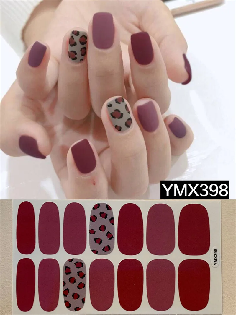 Lamemoria, 1 шт, сексуальные леопардовые дизайнерские наклейки для ногтей, 3D клеящиеся наклейки, s наклейки, красивые накладные ногти для девушек, Прямая поставка - Цвет: YMX398