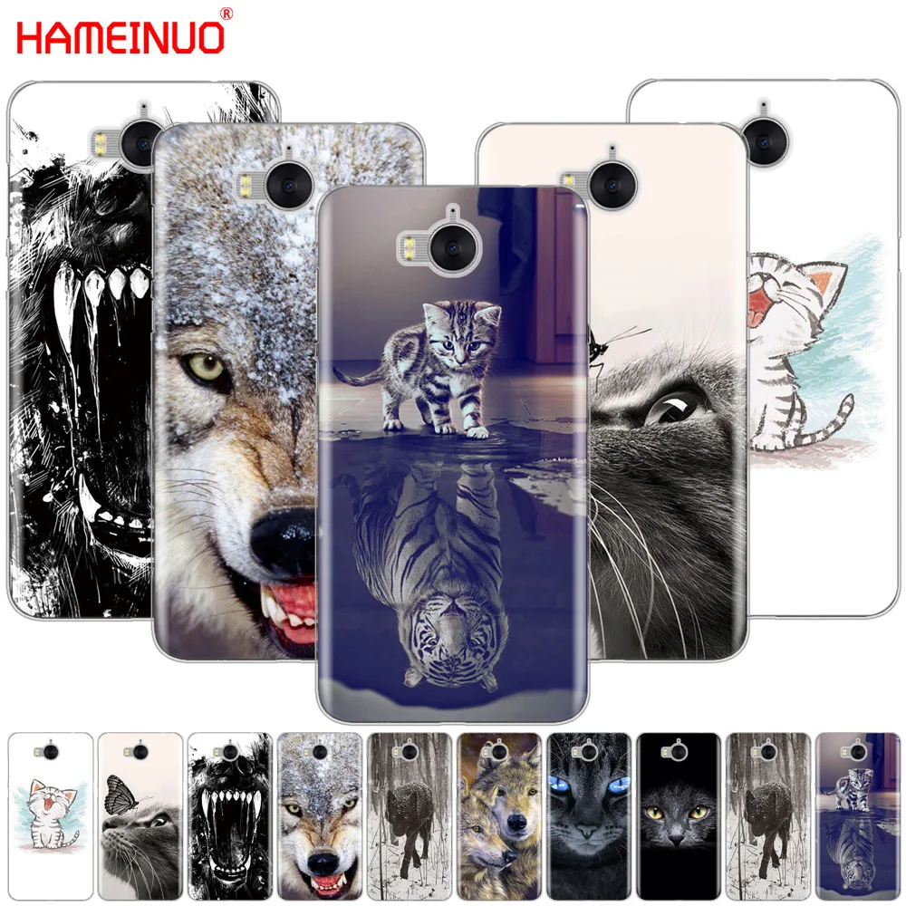 

HAMEINUO cat wolf animal cell phone Cover Case for huawei honor 3C 4X 4C 5C 5X 6 7 Y3 Y6 Y5 2 II Y560 2017
