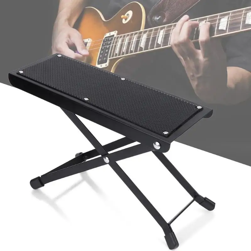 Foldable Guitar Pedal Anti Slip Guitar Foot Rest Stool 4 Adjustable