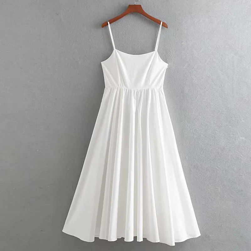 Women's Clothing Dress 2019 Cotton Fabric Solid Color Sling Dress Ms Summer Street Sexy Slim Fit Trend Fashion Clothing
