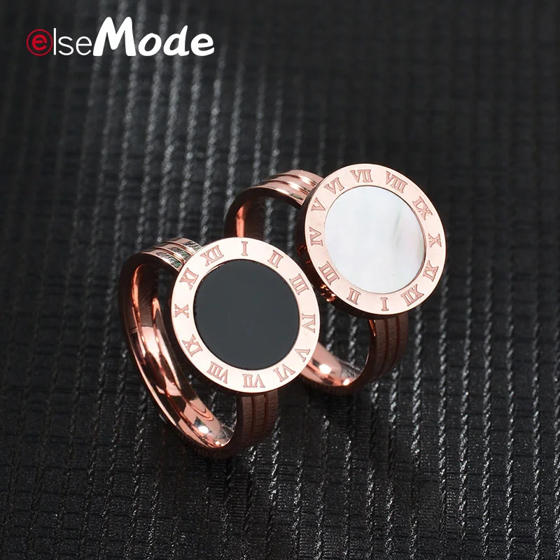 Женские кольца ELSEMODE, из титановой стали, с римскими цифрами, для помолвки и свадьбы|Обручальные кольца| | АлиЭкспресс