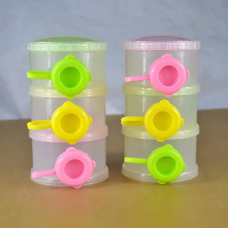 

Portable Drawer Style Baby Infant Food Feeding Snacks Milk Powder Storage Container Tank Durable 3 Layer Cells Grids Box Case