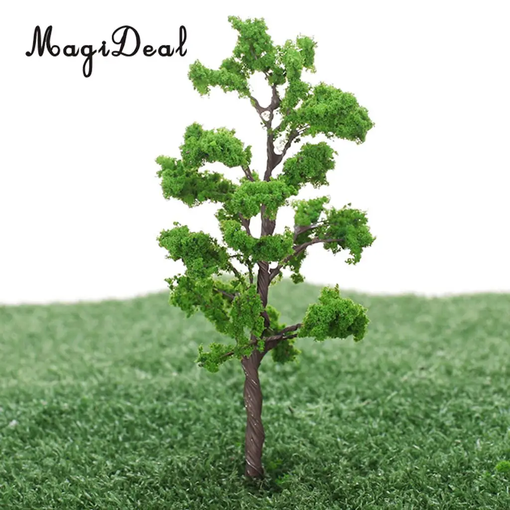 

MagiDeal 5Pcs/Pack 1/75 Scale 12cm Train Track Model Trees Green for Street Railway Park Garden Layout Landscape Scenery Scene