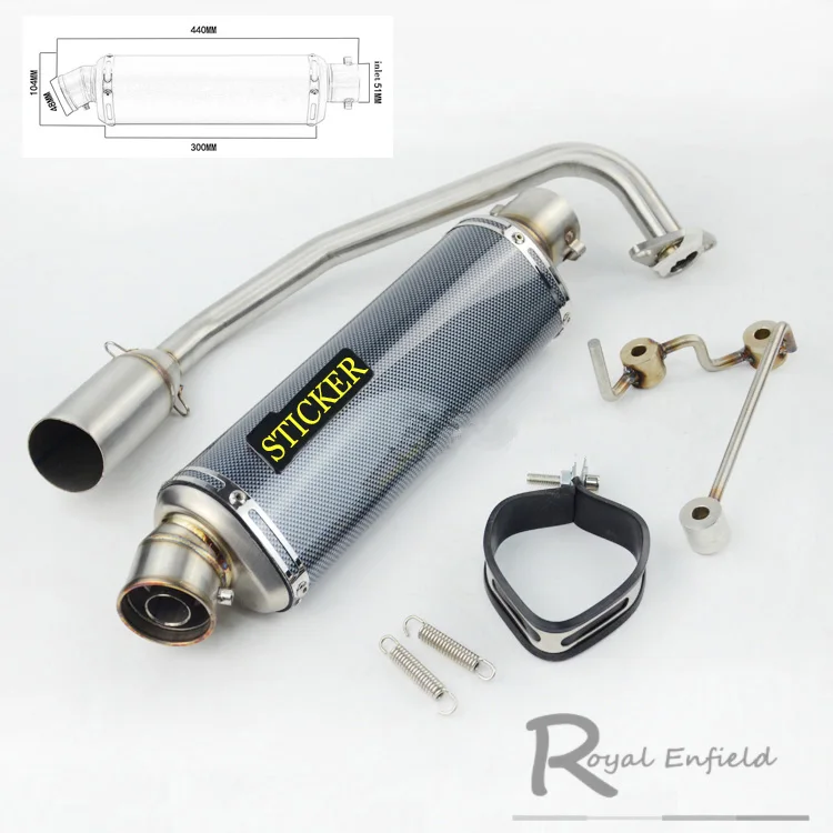 PCX 125 de 150 de Scooter de motocicleta silenciador de Escape completo del sistema medio tubo de Slip-On escapar encaja para HONDA PCX125 PCX150 2014-2017