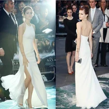 Модное сексуальное горячее Эксклюзивное Платье-Русалка Холтер Вечерние платья выпускного вечера белые вечерние платья шифоновые платья для красной дорожки