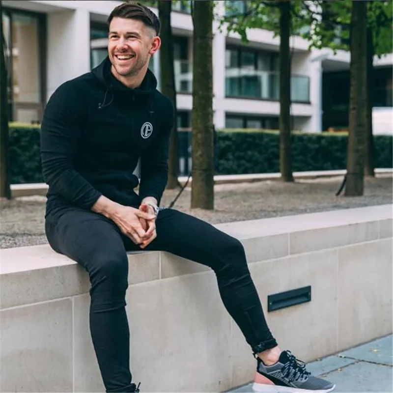 2018 Winter Sport Suits Men Hoodies Sets M-3XL Big Size Mens Gym Sportswear Running Jogging Suit Male Tracksuit 