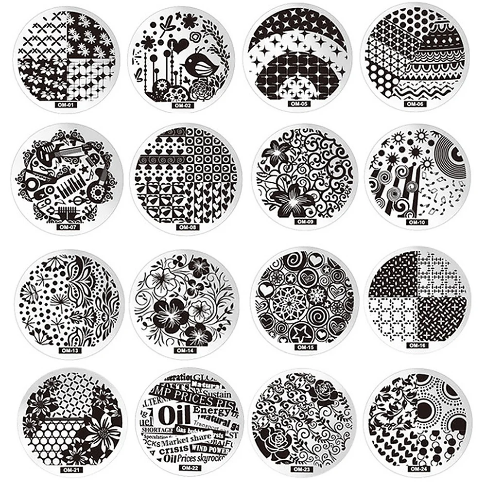 

1pcs Round Shape Nail Art Stamp Template Nail Art Tool Lovely Bird Leaf Flower Image Pattern Nail Art Printing Template