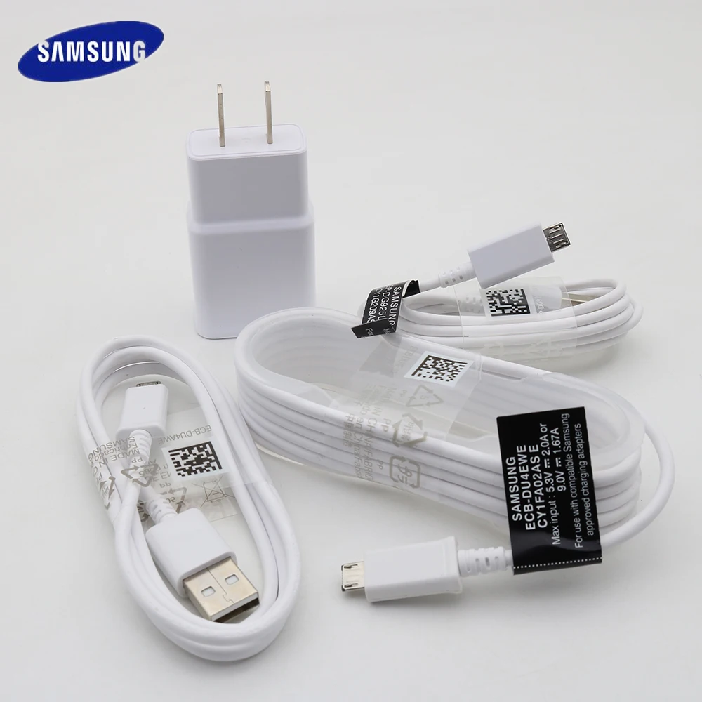 

Original Samsung Fast Charger EU US 9V1.67A Wall Adapter 1.2M/1.5M Micro Usb Cable For S4 S6 S7 Edge j1 j7 j5 j4 j3/A8 A9 2018
