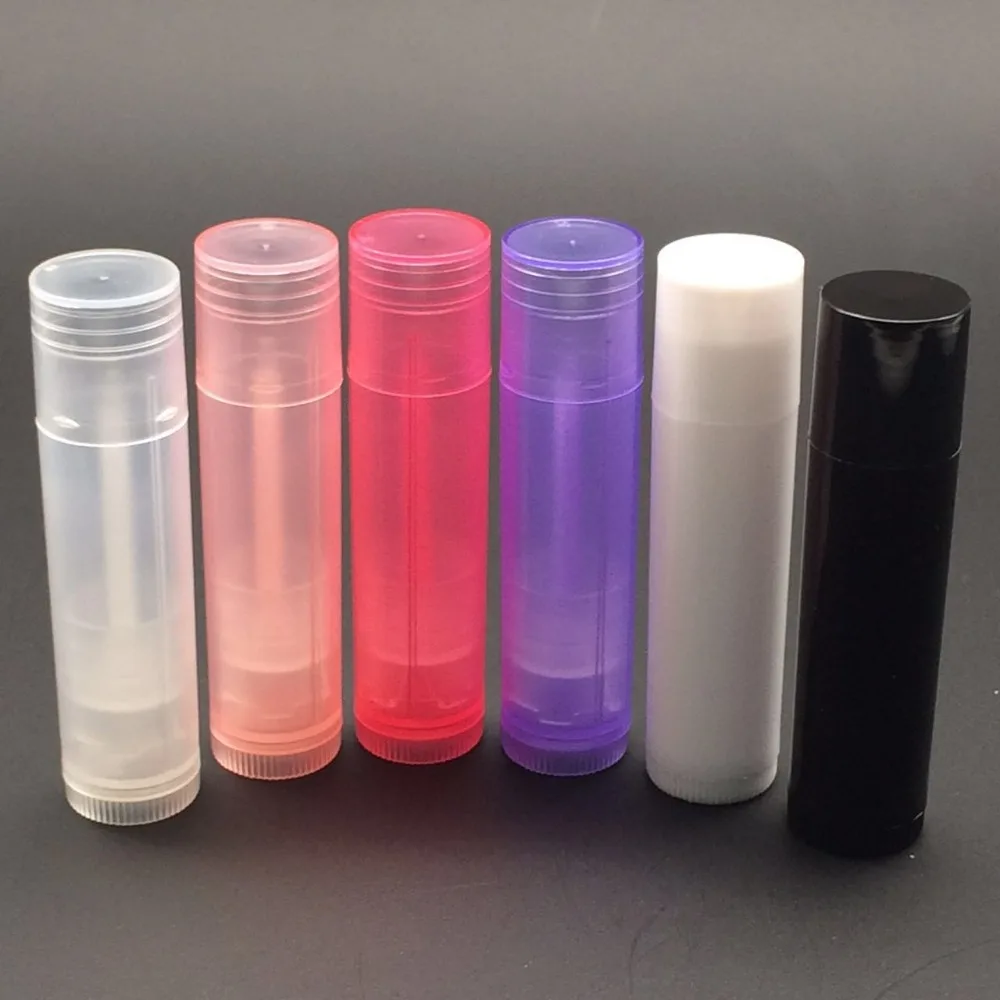 free shipping 5g Empty Plastic Clear LIP BALM Tubes Mouth Lip Balm