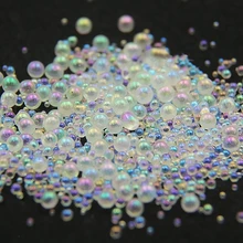 Одна коробка мини шарик пузыря 1-3 мм Смешанные крошечные бусины для стеклянного глобуса кремния плесень наполнитель амулеты