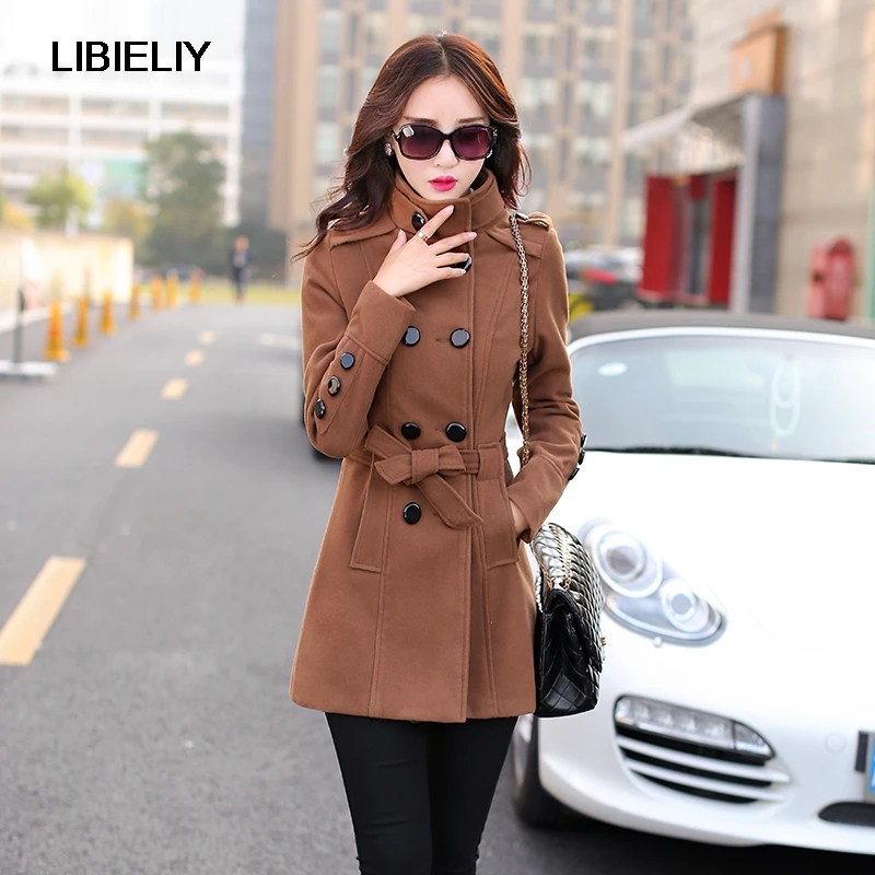 Nice Winter Coat Women Long Wool Coat Plus Size Woolen Coats Slim Warm