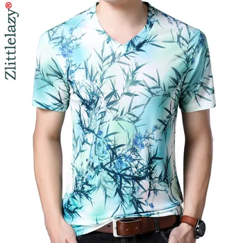 

2020 Short Sleeve Flower Hawaii T Shirt Men Fitness Clothing Tshirt Summer Mens Top T-shirt Tops Male Tee Shirts Clothes 3181