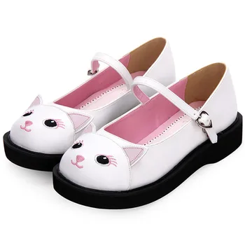 

2019 new Lolita low heel cute cat girl muffin princess shoes Two optional A