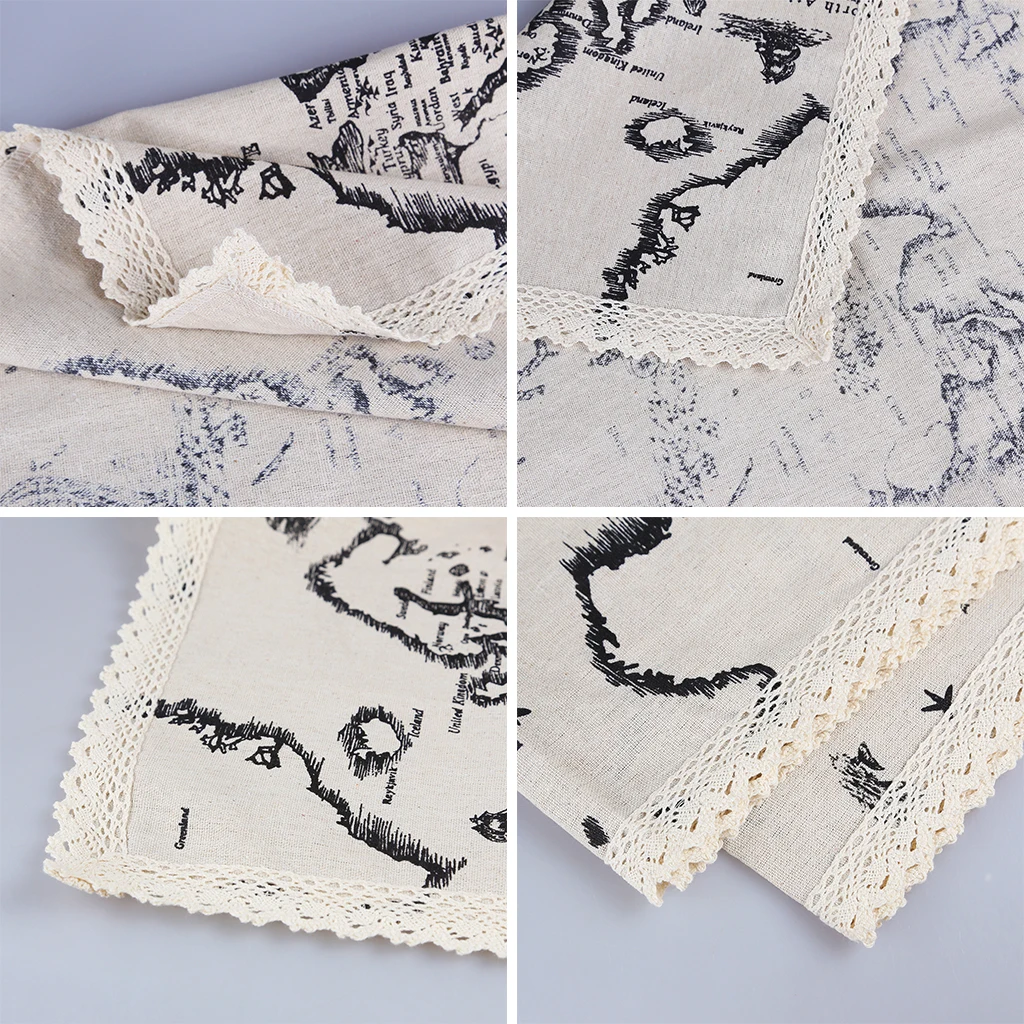 Cotton Linen Table Cloth Country Style Map Printed Multifunctional Rectangle Table Cover Tablecloth Home Decoration for Kitchen Cotton Linen Table Cloth Country Style Map Printed Multifunctional Rectangle Table Cover Tablecloth Home Decoration for Kitchen