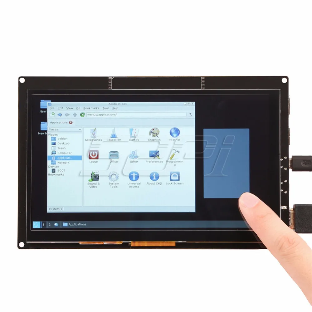  52Pi Free Driver 7 inch 1024*600 TFT Capacitive Touch Display Screen for Raspberry Pi 4 B All Platf