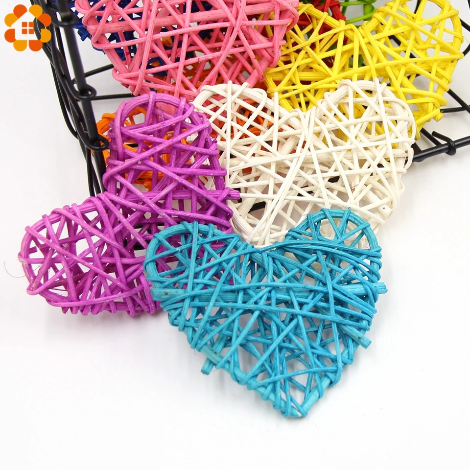 

5PCS New Arrival 10CM Heart Sepak Takraw For Christmas Birthday Party & Home Wedding Party Decoration Rattan Ball 10 Colors