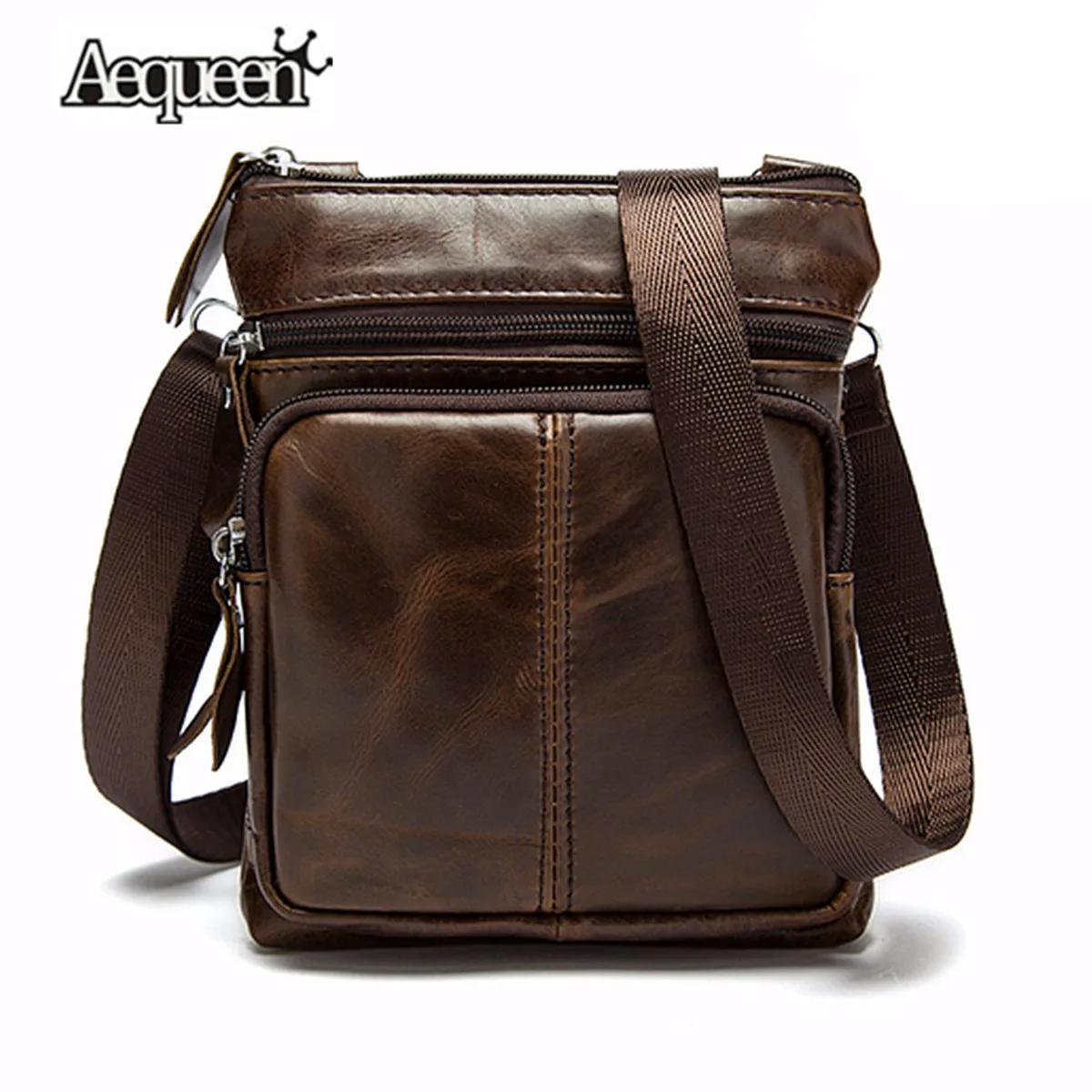 Men's Genuine Leather Crossbody Bags For Men Small Messenger Shoulder Bag Vintage Luxury Handbag Casual Satchel Bolsa