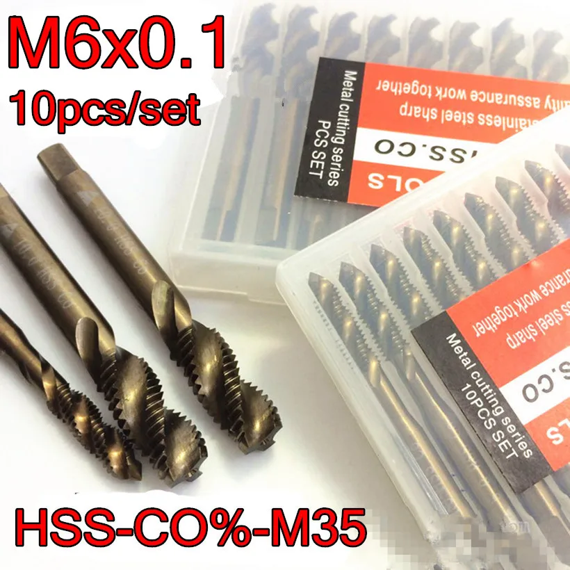 

M6x1.0mm 10pcs/bxo TAILI HSS-CO5% M35 spiral tap Processing: stainless steel alloy steel. Etc. Free shipping