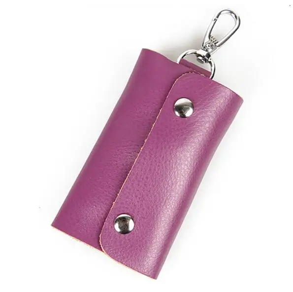 Модные Женские ключницы Европейский Американский кожаный ключ держатель Автомобильный ключ кошелек женский Keysmart - Цвет: Фиолетовый