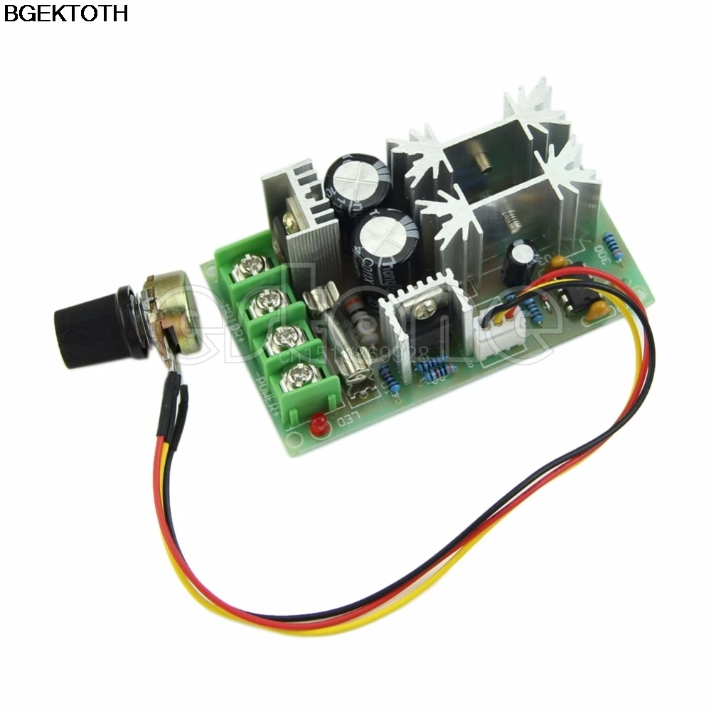 DC-Motor Drehzahlregler 10-60V, 20A PWM Mit Wasserd Produktbild-Vorschau 2