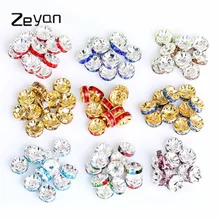 

Zeyan 100 Pcs/Pack Wheel Spacer Fashion Beads Wholesale Top Quality Crystal Rhinestone For Jewelry Making