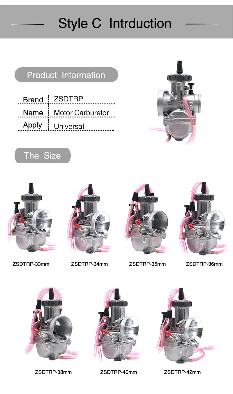 ZSDTRP 4T двигатель 33 34 35 36 38 40 42 мм PWK Keihin Карбюратор используется на внедорожнике мотора мотокросса с хорошей мощностью
