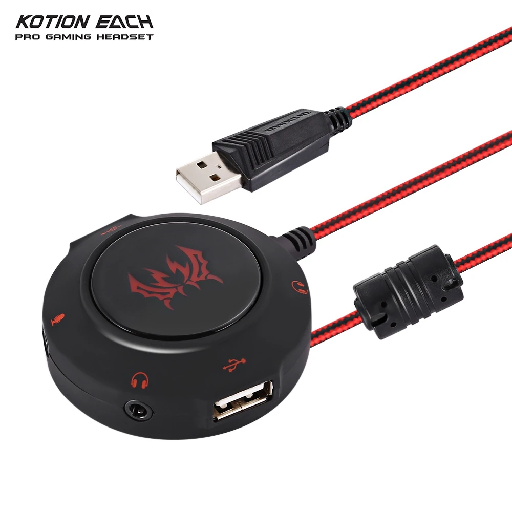 

KOTION EACH S2 External USB Sound Card Plug and Play Stereo Headset Adapter for PS4 PC Laptops