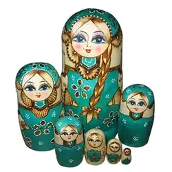 7 слоев/комплект деревянные куклы России новые детские вложенности Матрешка набор ручная роспись, деревянная кукла игрушка прекрасный