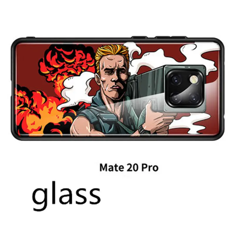 Для huawei mate 20 Pro Чехол HD окрашенный чехол для huawei mate 20 Schwarzenegger Artillery glass Cover mate 20 pro Чехол - Цвет: mate20pro glass 1