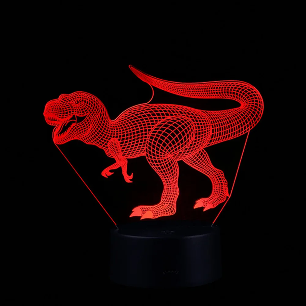Бренд Высокое качество 3D Динозавр Детская Ночная лампа 7 СВЕТОДИОД меняющий цвета настольные украшения Прямая