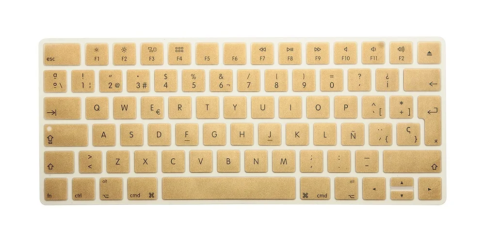 Испанские буквы ЕС макет беспроводной клавиатуры наклейки для Apple новая волшебная клавиатура 2 релиз в году клавиатуры кожи Обложки - Цвет: Golden