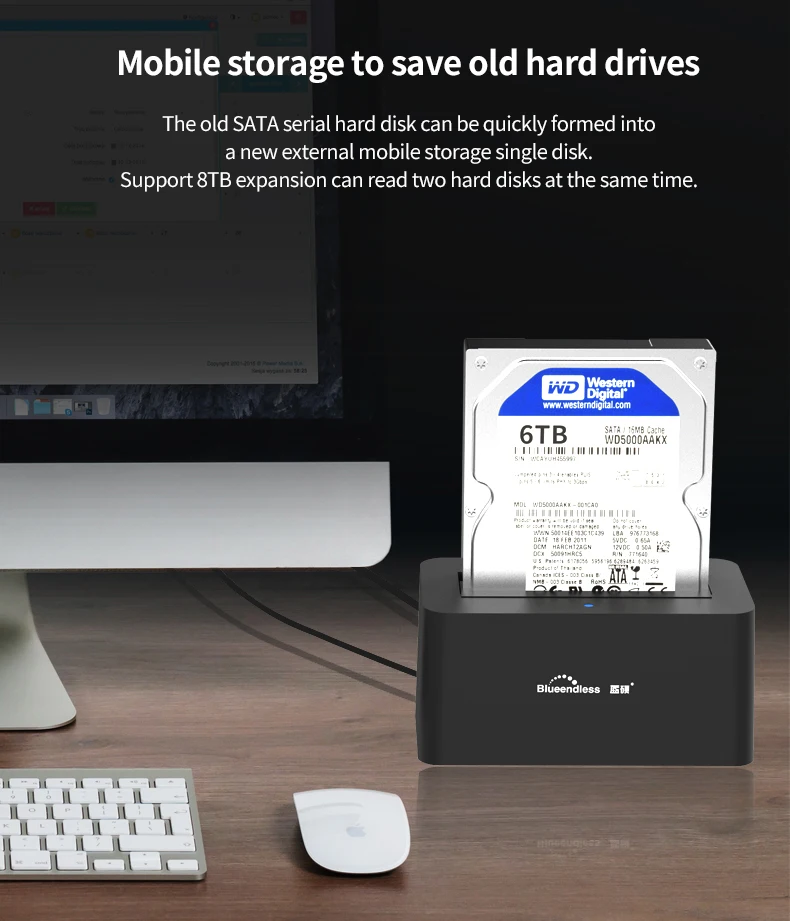 Blueendless 3," hdd док-станция sata жесткий диск Корпус USB 3,0 внешний hdd корпус 2,5" AC зарядное устройство ssd док-станция