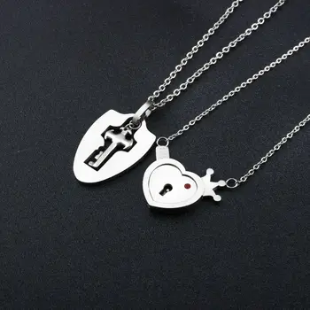 

Pendant Necklace Stainless Steel Crown Necklaces for Lover Collier Jewelry Gift