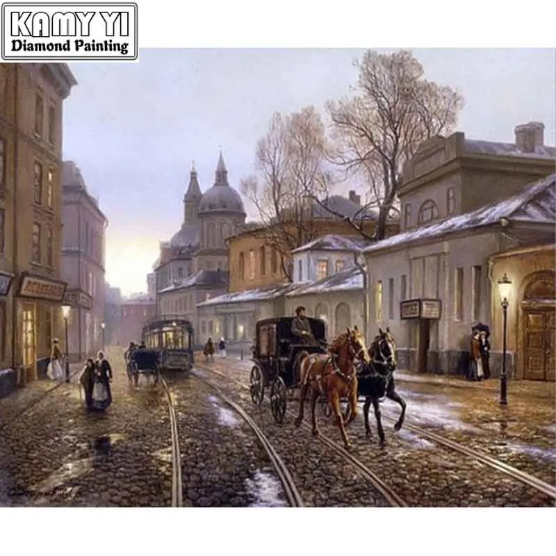 

Full square diamond 5D DIY diamond embroidery Street scenery diamond painting Cross Stitch Rhinestone mosaic decoration