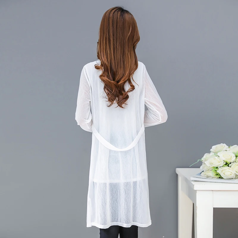 Женское длинное кружевное платье Kimonos Mujer кардиганы с цветочной вышивкой белые