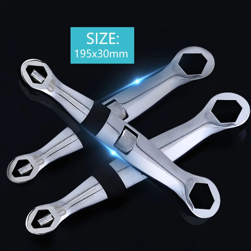 

Flexible Hexagon Wrench 7-19mm Adjustable Combination Wrench Multifunctional Flexible Type Wrench Manual Hardware Tools