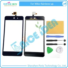 FLPORIA Новая Черная передняя стеклянная дигитайзер Замена сенсорного экрана для Wiko Rainbow-up lcd внешняя линза GlassPanel+ Бесплатные инструменты