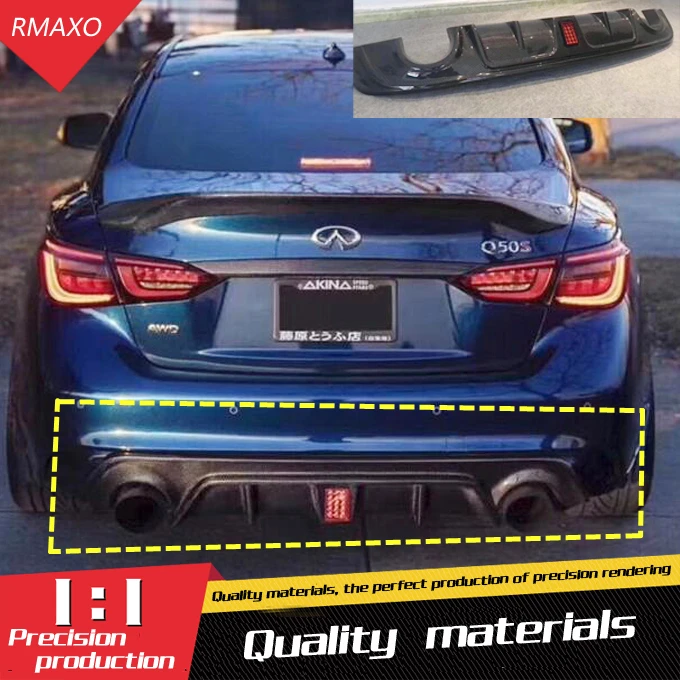 

For Q50 Rear spoiler 2018 ABS Rear Bumper Diffuser Bumpers Protector For Infiniti Q50L Body kit bumper rear lip rear spoiler