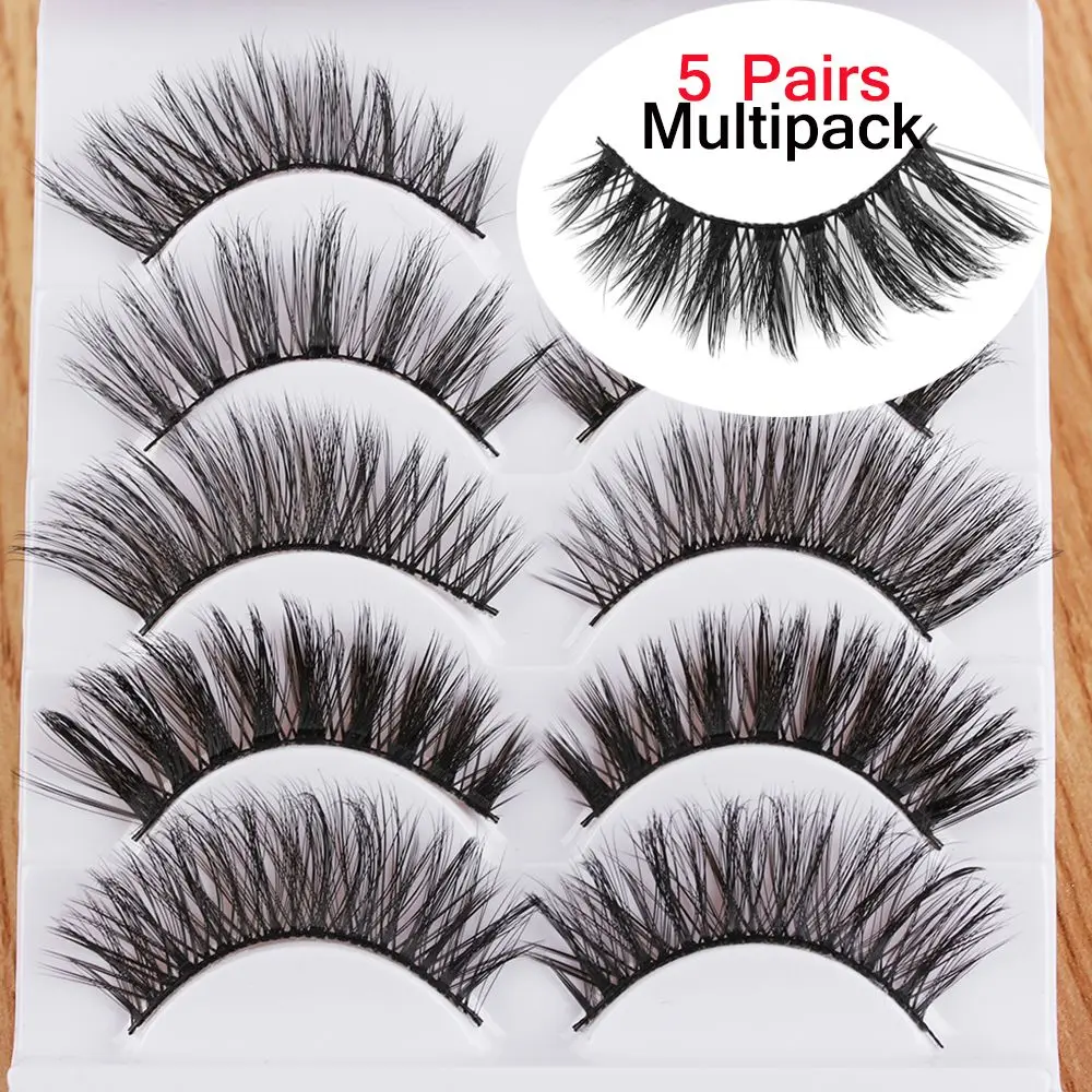 

5Pairs/Set Handmade Mixed False Eyelashes Wispy Crisscross Fluffy Lashes Natural Long Eye Lashes Extension Makeup Tools 3D-55
